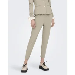 Pantalon fermeture à cordon gris clair en viscose Clio