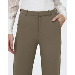 Pantalon fermeture par bouton. fermeture éclair taille moyenne marron clair Ines