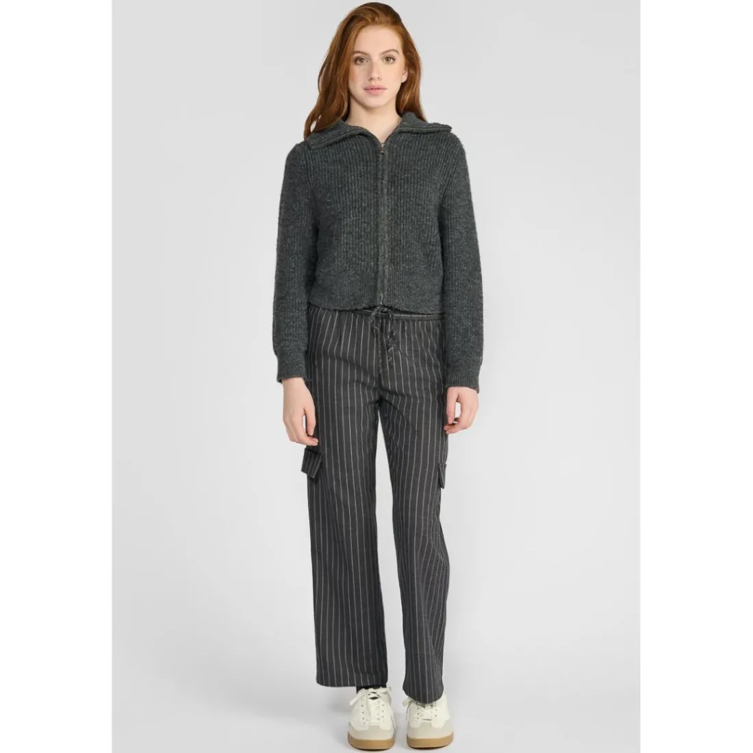 Pantalon fille, droite ZITAGI gris Lina