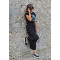Pantalon fille, loose, large SARAGI noir