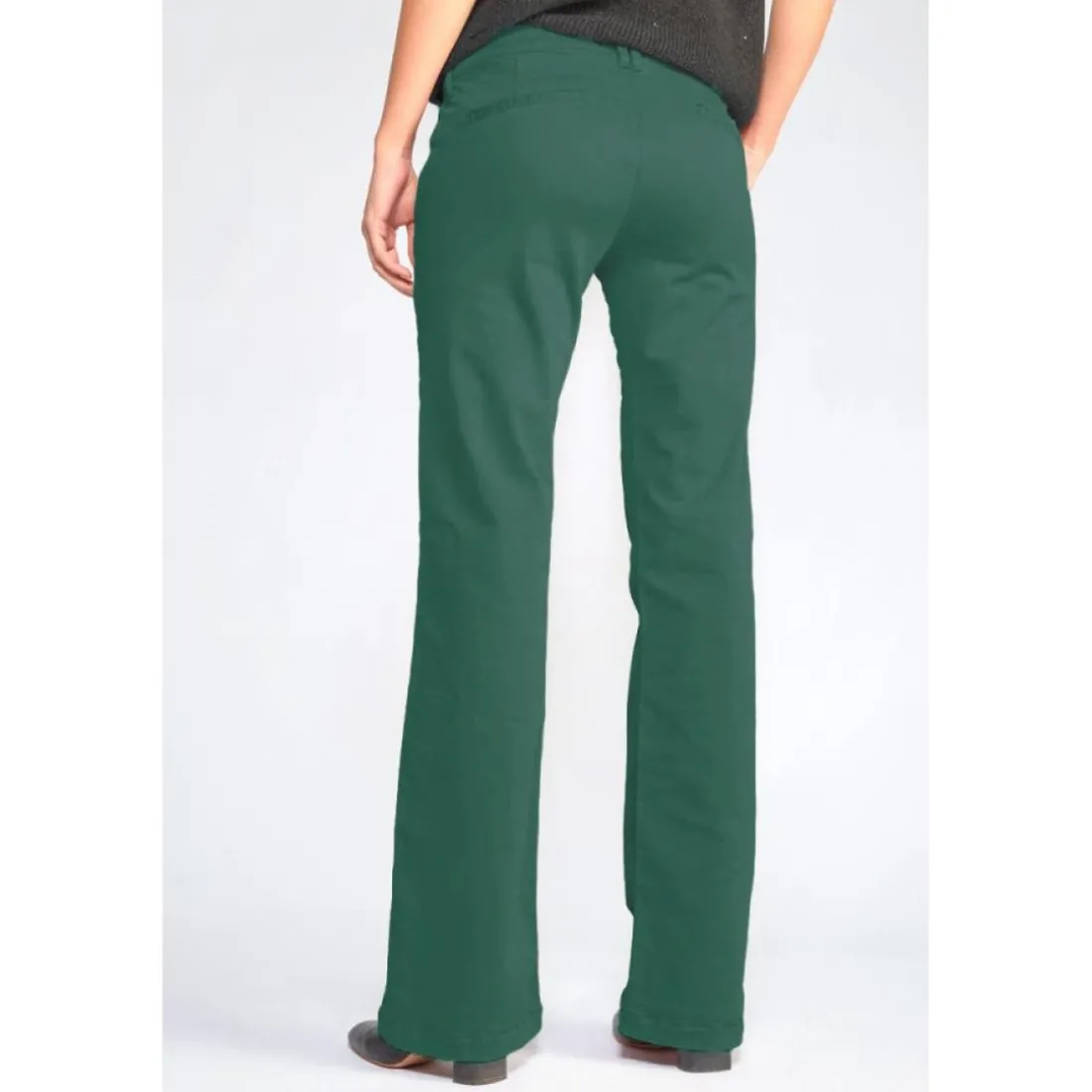 Pantalon Flare Joelle vert sapin en coton