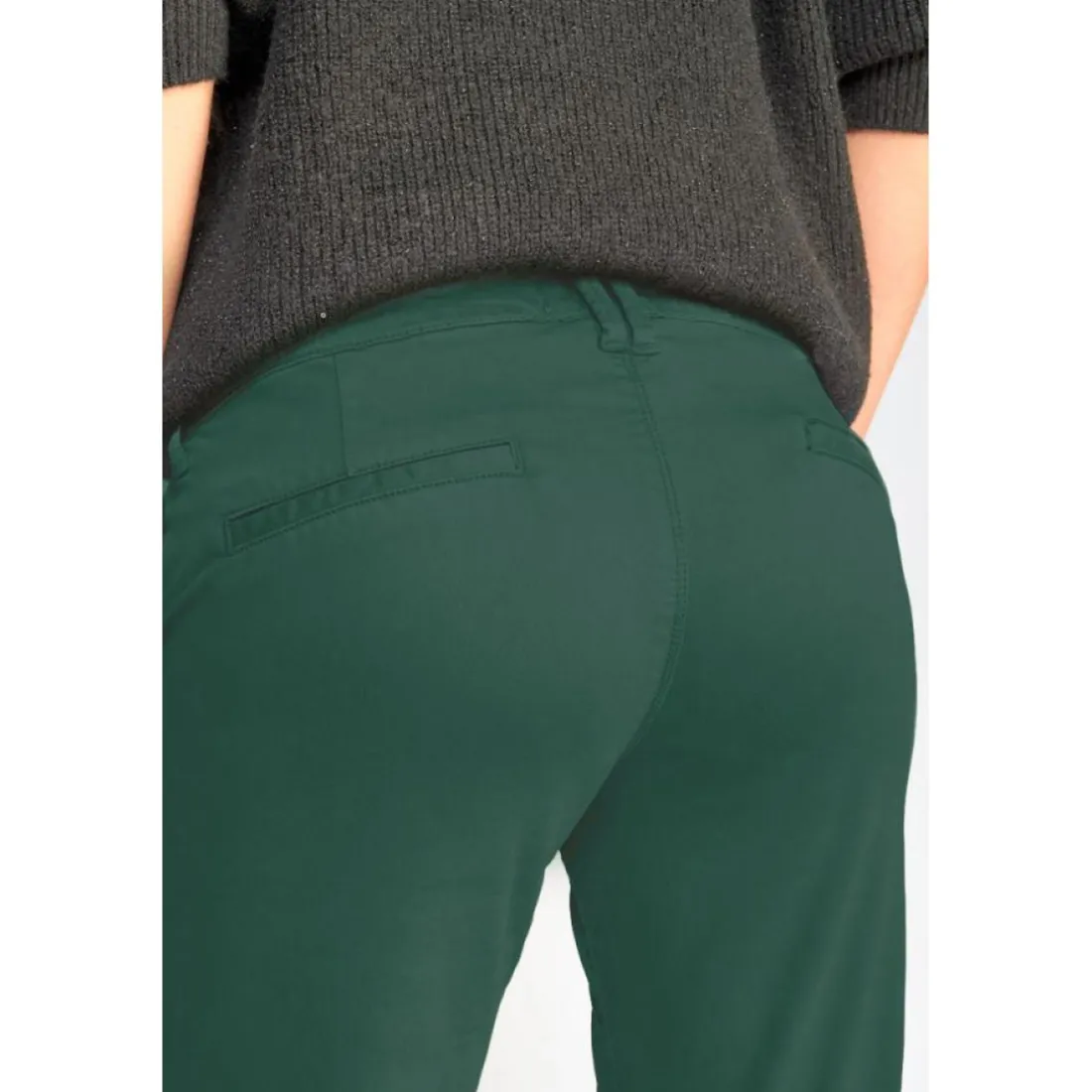 Pantalon Flare Joelle vert sapin en coton