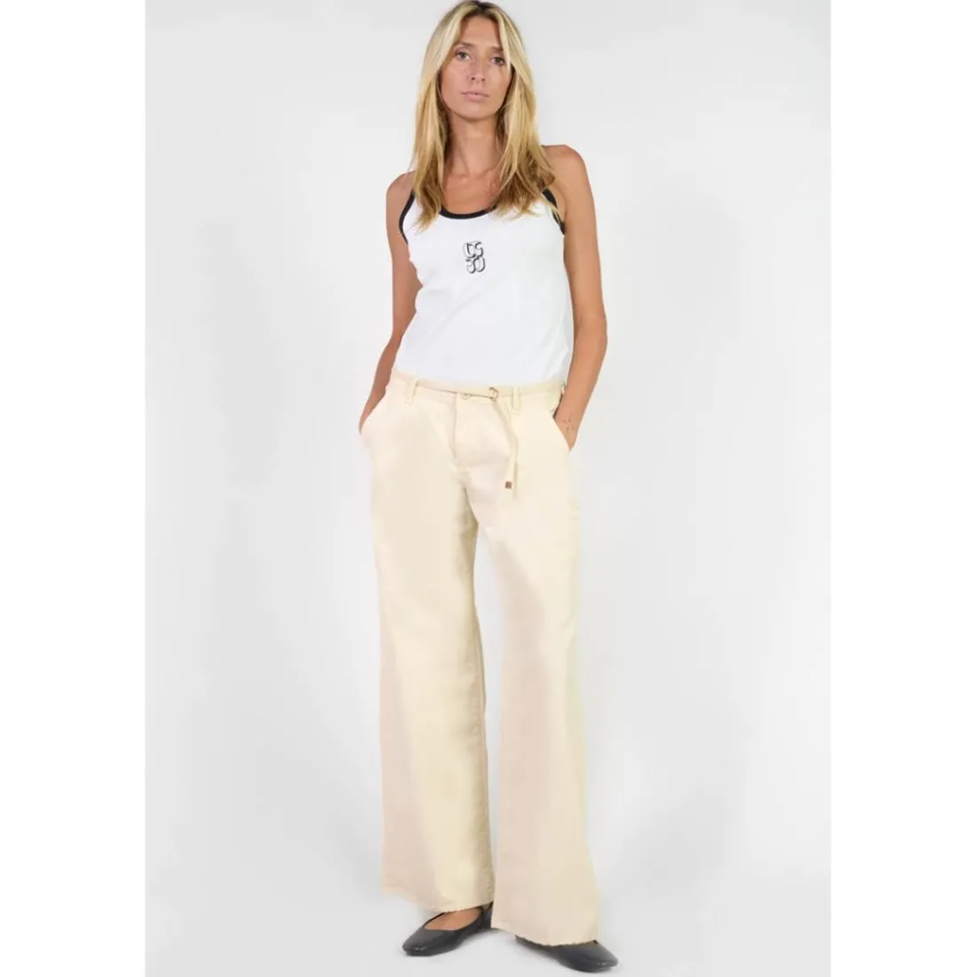 Pantalon flare TAHIS beige Nora