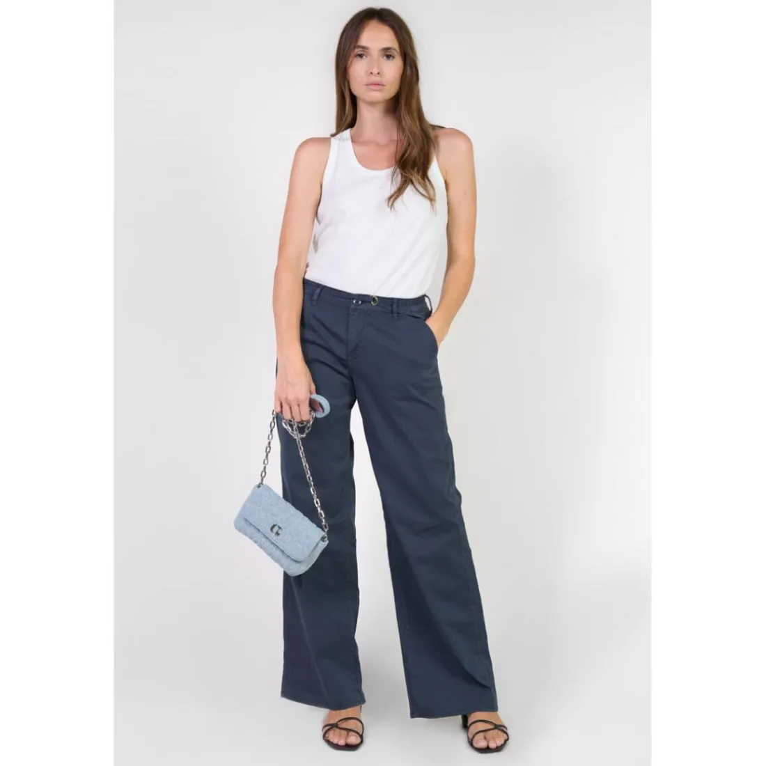 Pantalon flare TAHIS bleu Zoe