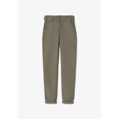 Pantalon garçon, chino Jogg Kurty aloe vert en coton
