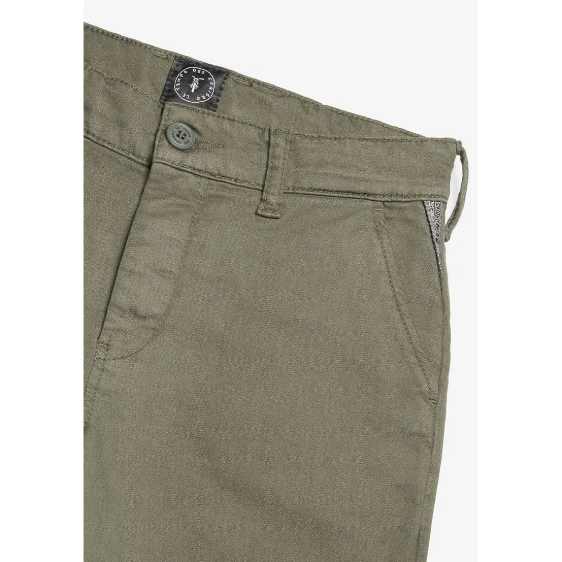 Pantalon garçon, chino Jogg Kurty aloe vert en coton