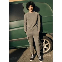 Pantalon garçon, jogpant BASCABO gris Gil en coton
