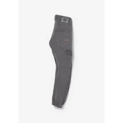 Pantalon garçon, Tobati tapered arqué anthracite gris en coton