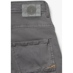 Pantalon garçon, Tobati tapered arqué anthracite gris en coton