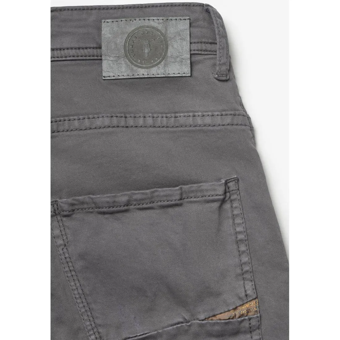 Pantalon garçon, Tobati tapered arqué anthracite gris en coton