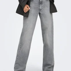 Pantalon Jean Taille Haute ONLJUICY - Gris en coton Zara
