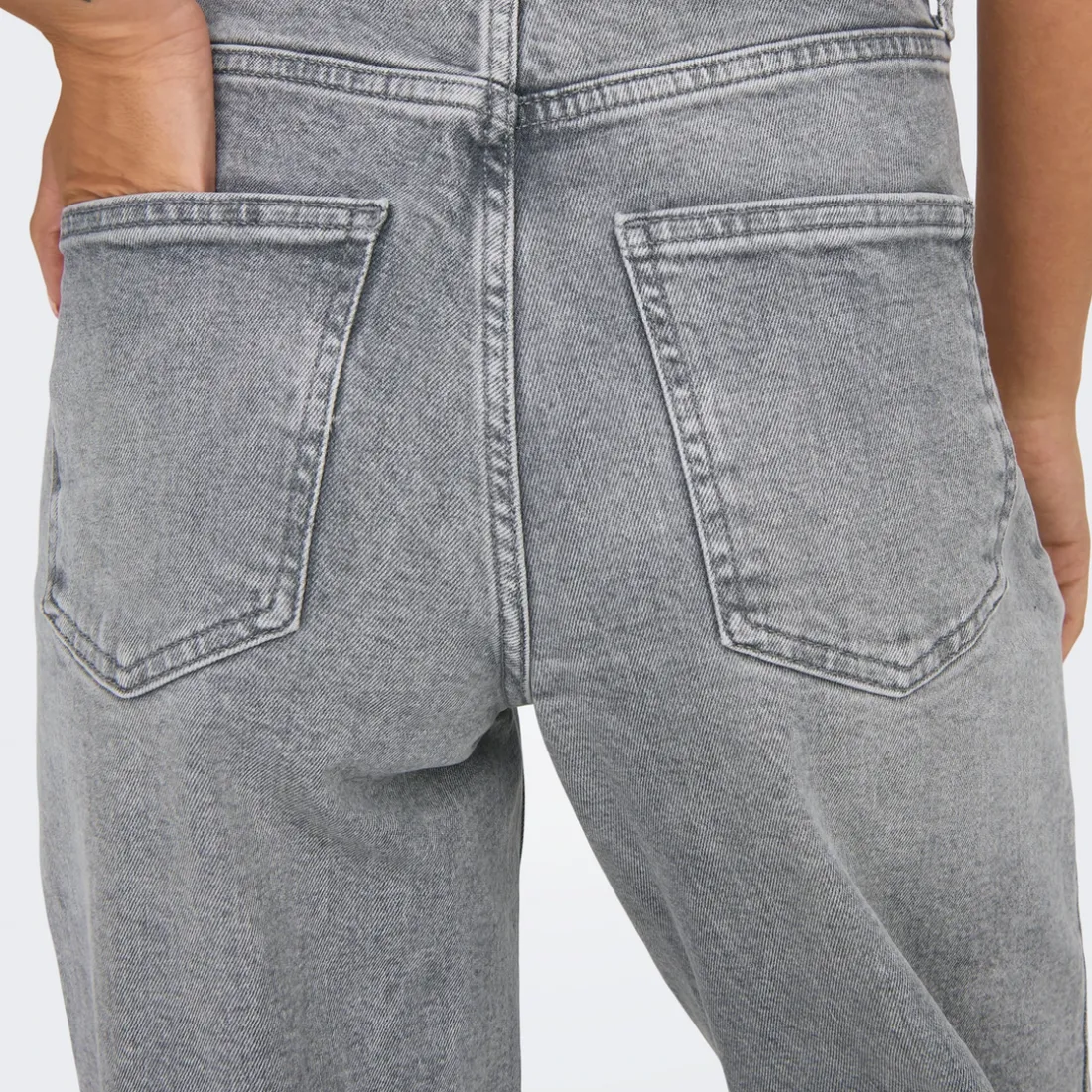 Pantalon Jean Taille Haute ONLJUICY - Gris en coton Zara