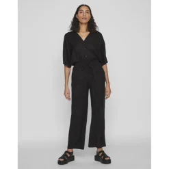Pantalon loose fit noir Joy en viscose