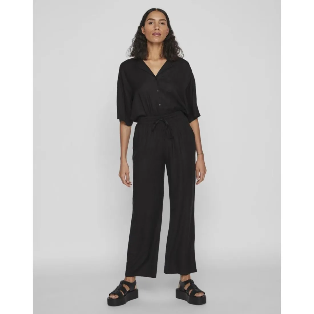 Pantalon loose fit noir Joy en viscose