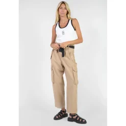 Pantalon loose, large AMBROISE beige en coton Lyra
