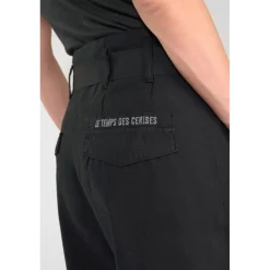 Pantalon loose, large AMBROISE noir Mia en coton