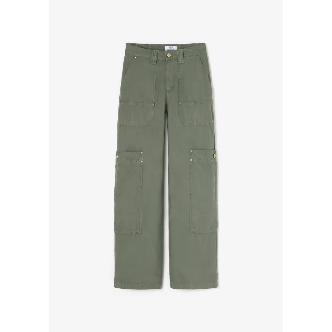 Pantalon loose, large HOLLY kaki en coton Lola