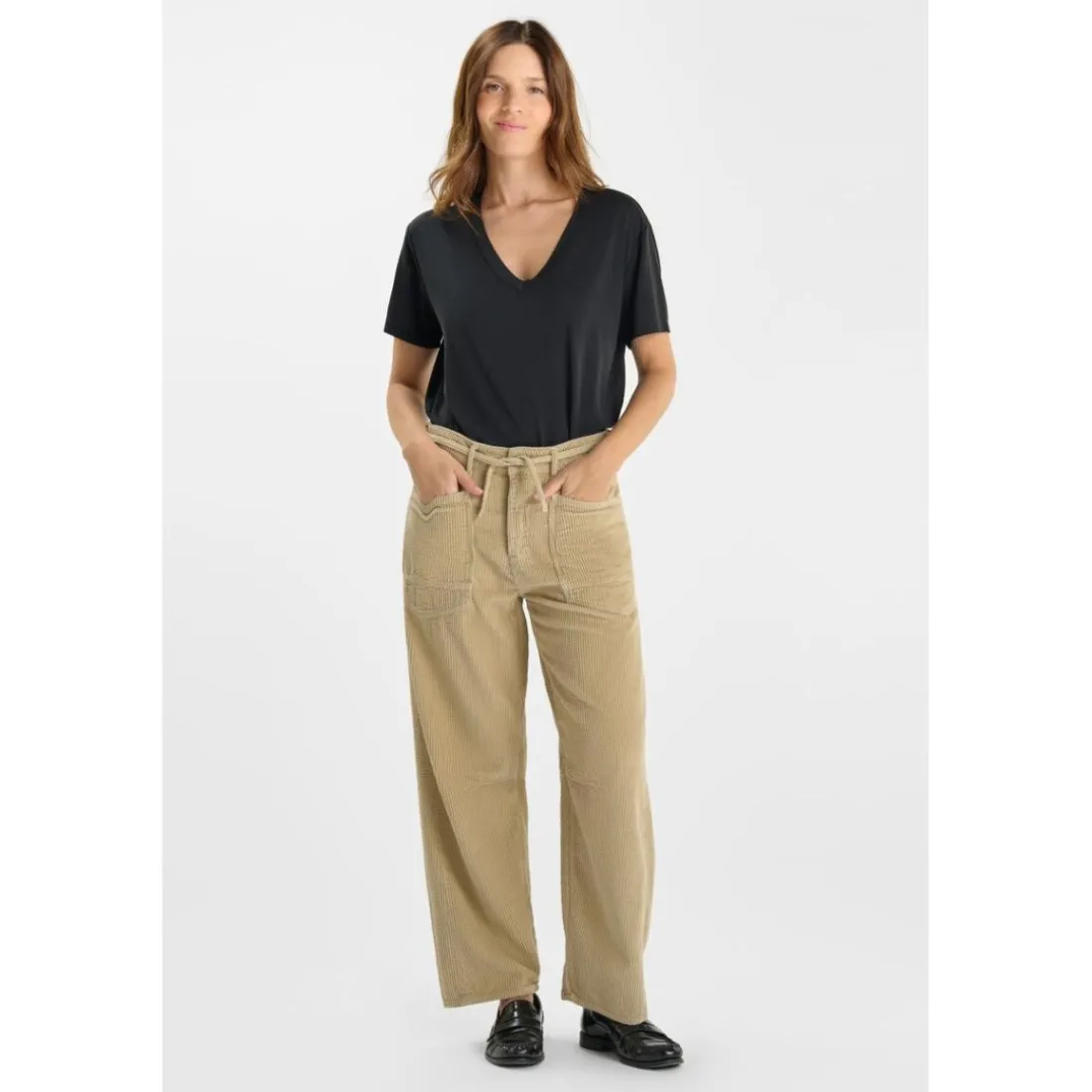 Pantalon loose, large MADIE beige Blair