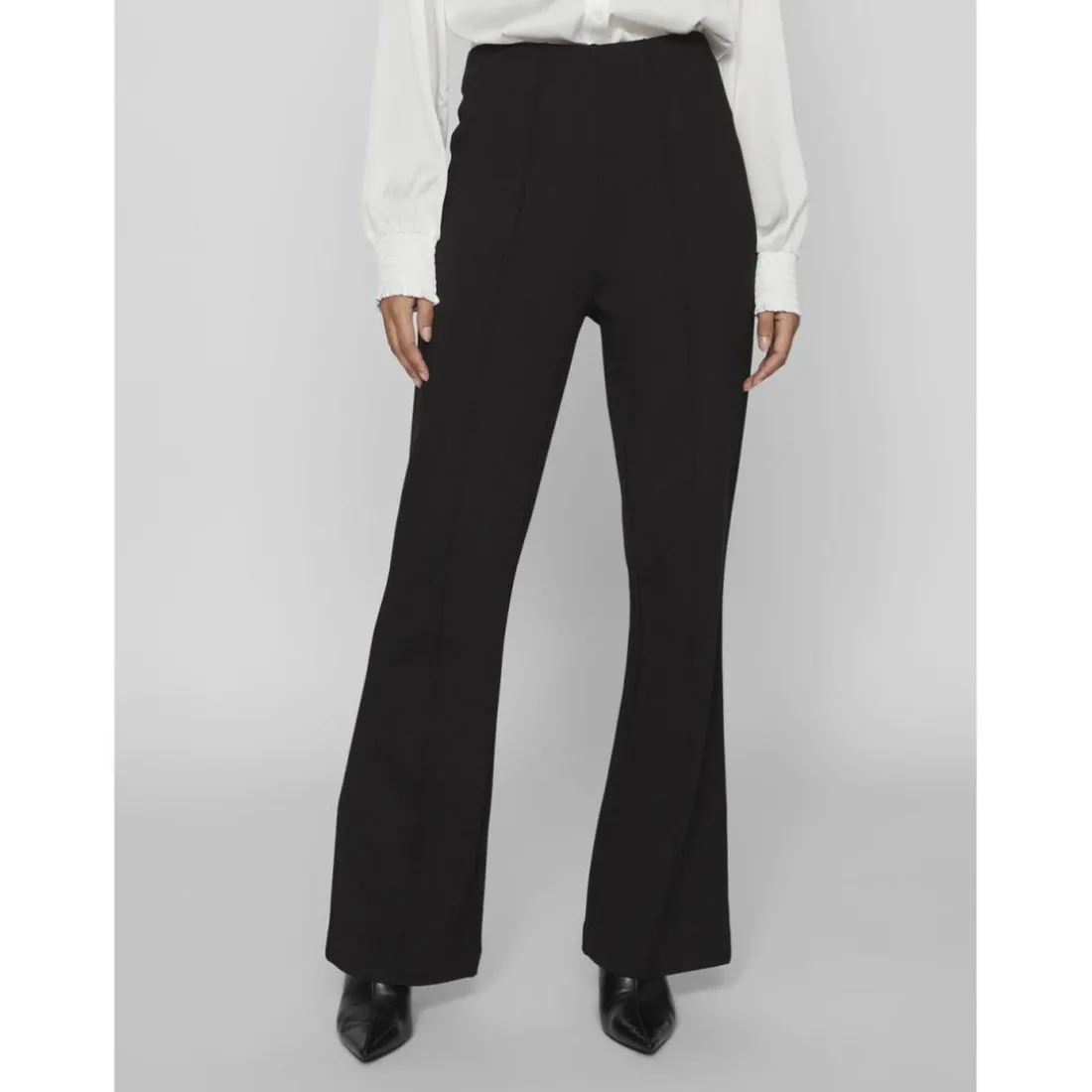 Pantalon regular fit noir en viscose