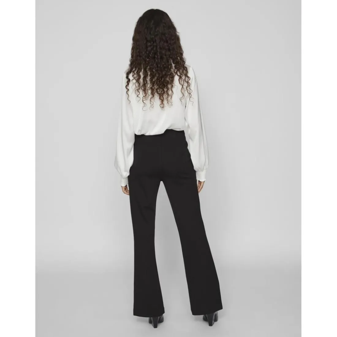 Pantalon regular fit noir en viscose
