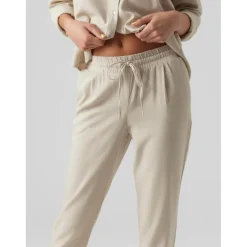 Pantalon Regular Fit Taille moyenne Longueur cheville beige