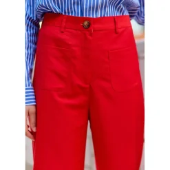 Pantalon rouge SONNY VELOURS en coton