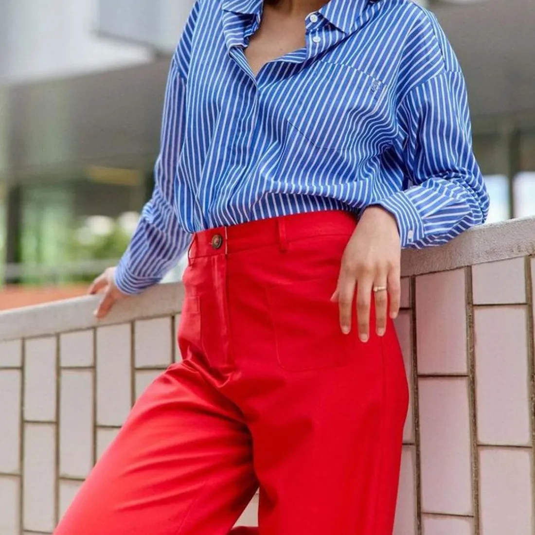 Pantalon rouge SONNY VELOURS en coton
