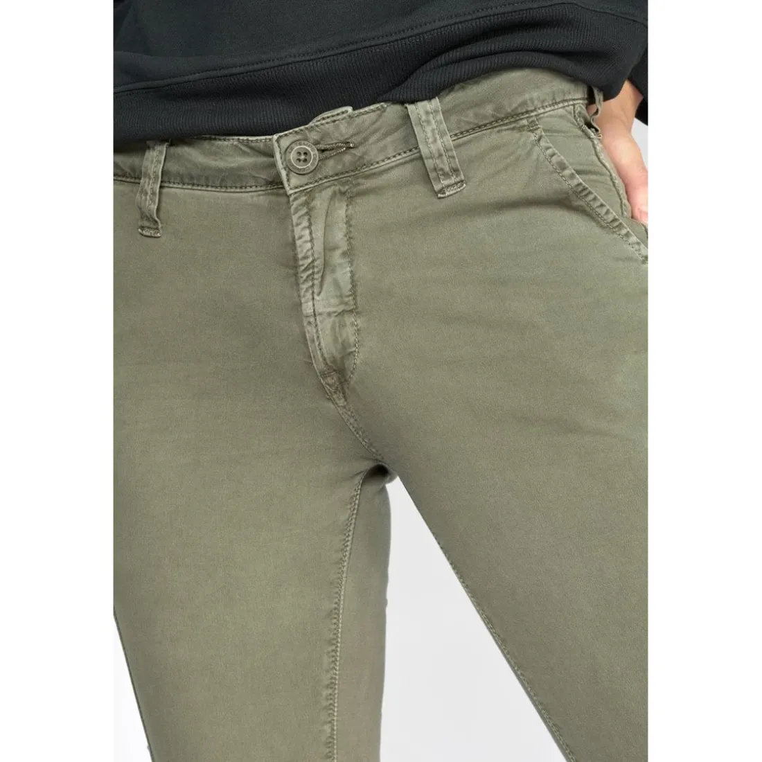 Pantalon slim ARMY marron en coton