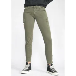 Pantalon slim ARMY marron en coton