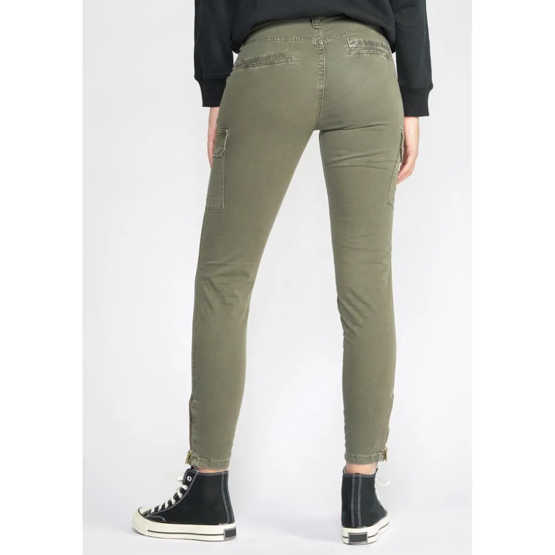 Pantalon slim ARMY marron en coton