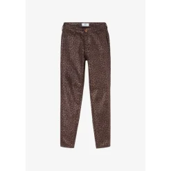 Pantalon slim FLEXO marron Gaia en coton