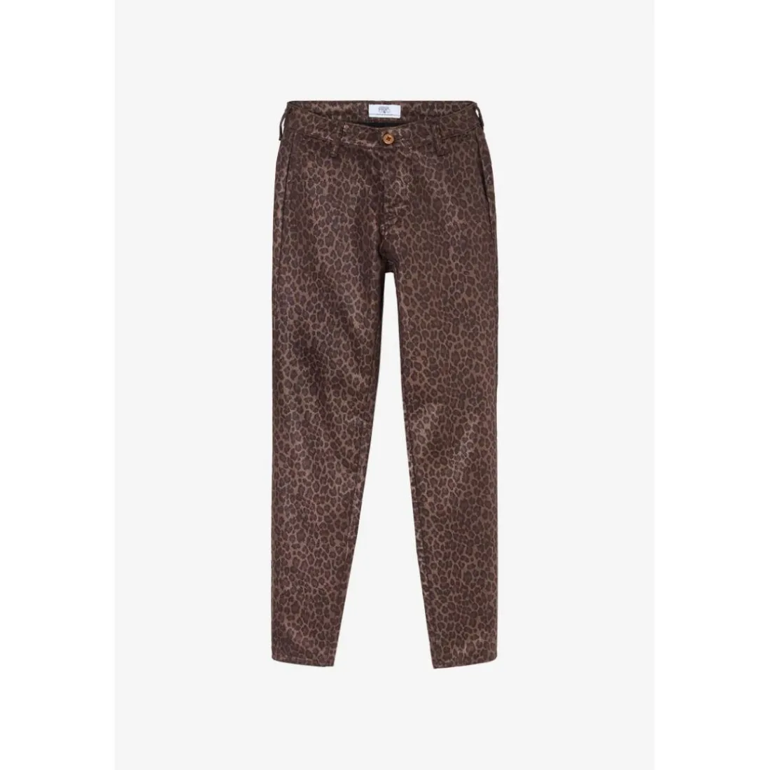 Pantalon slim FLEXO marron Gaia en coton
