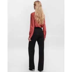 Pantalon Straight Fit Taille moyenne Pleine longueur noir Alia