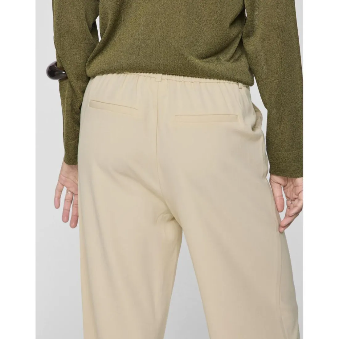 Pantalon taille haute jambe ample Varone gris Kaye