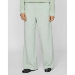 Pantalon taille haute jambe ample Varone vert Luna