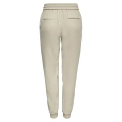 Pantalon taille moyenne beige en viscose Demi
