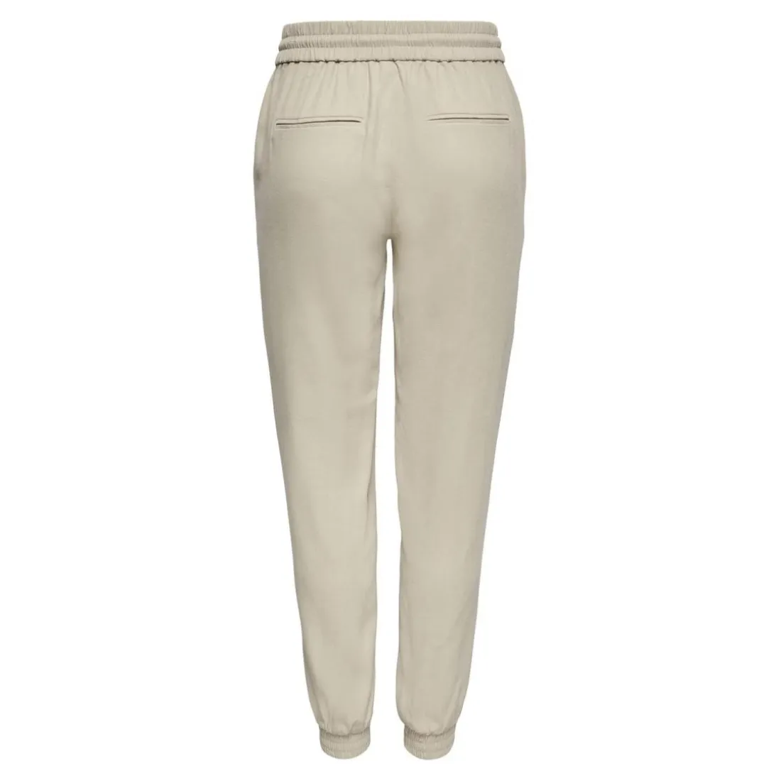 Pantalon taille moyenne beige en viscose Demi