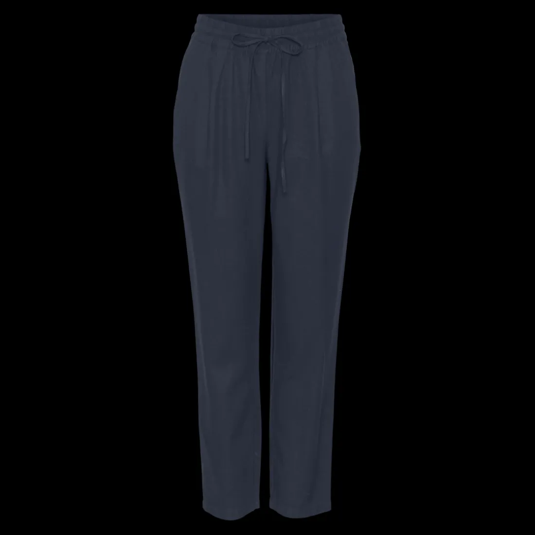 Pantalon taille moyenne bleu en viscose Ava