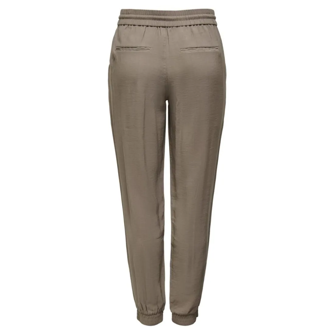 Pantalon taille moyenne kaki clair en viscose Kali