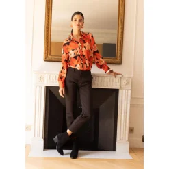 Pantalon uni poches et pinces femme - Noir