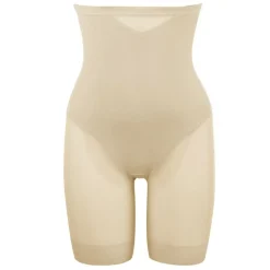 Panty gainant taille haute beige en nylon