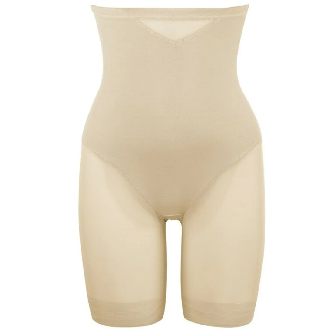Panty gainant taille haute beige en nylon