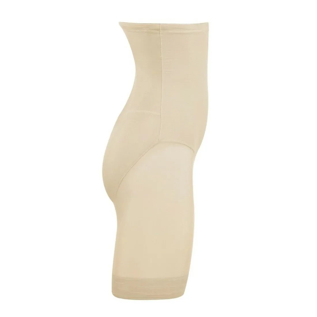 Panty gainant taille haute beige en nylon