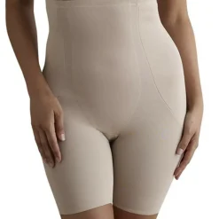 Panty gainant taille haute beige en nylon