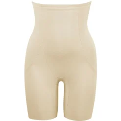 Panty gainant taille haute beige en nylon