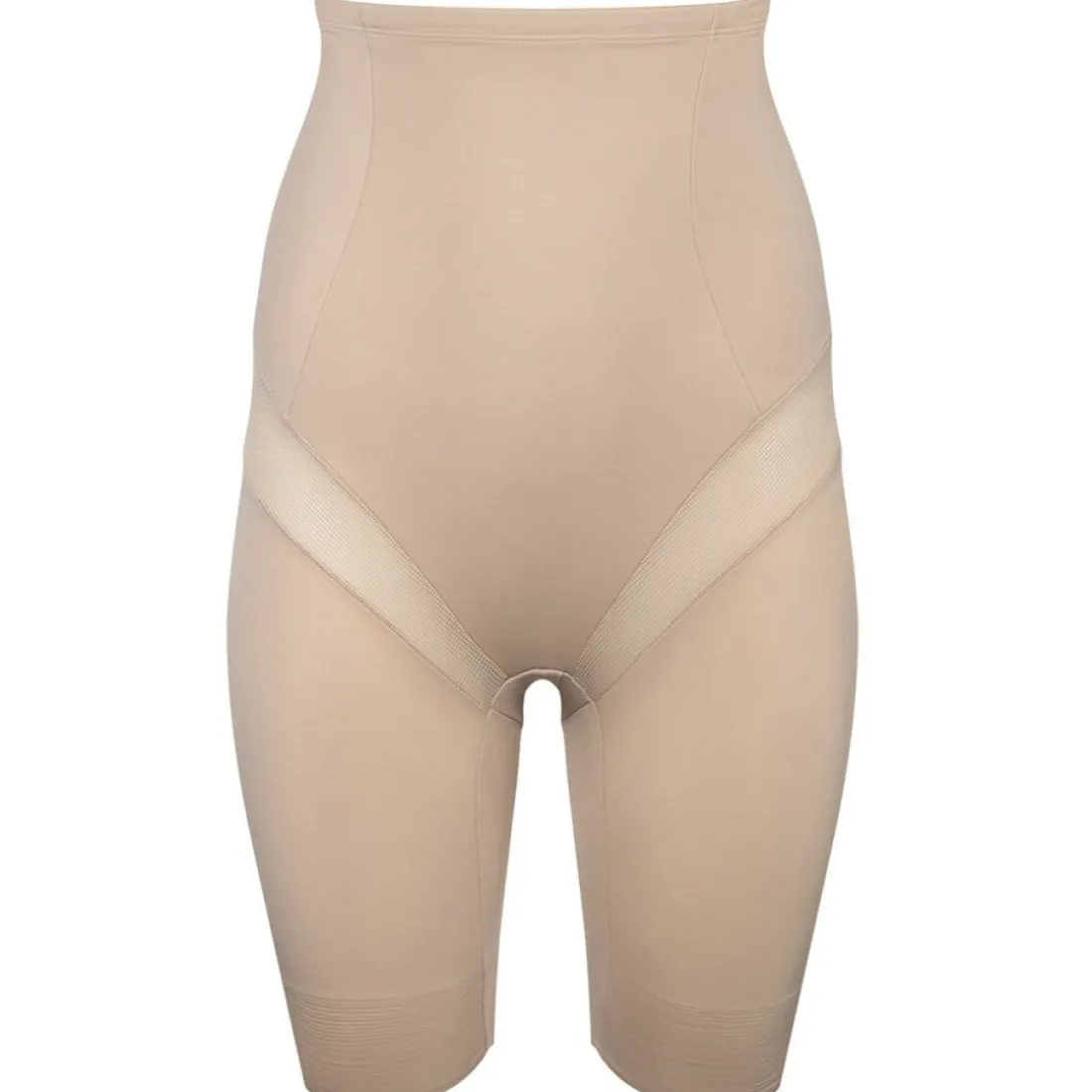 Panty gainant taille haute beige en nylon