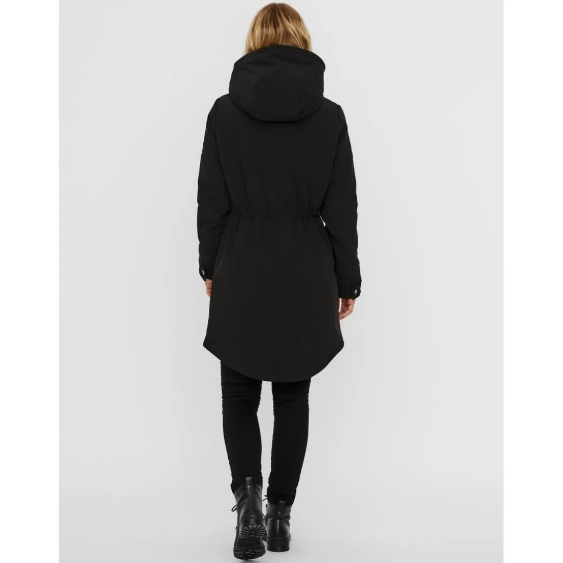 Parka Capuche Au-dessus du genou noir