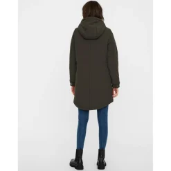 Parka Capuche Au-dessus du genou vert