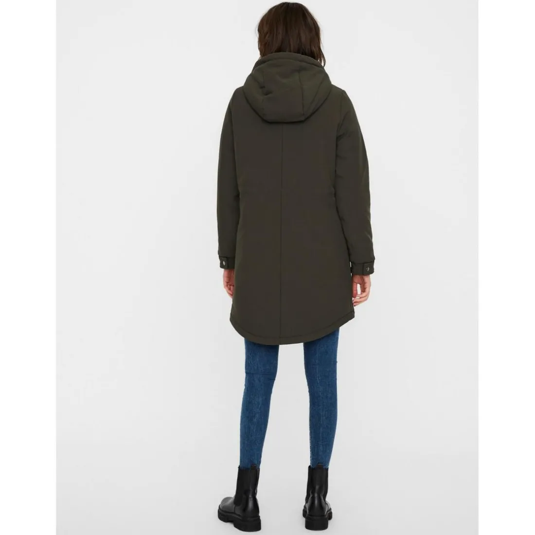 Parka Capuche Au-dessus du genou vert