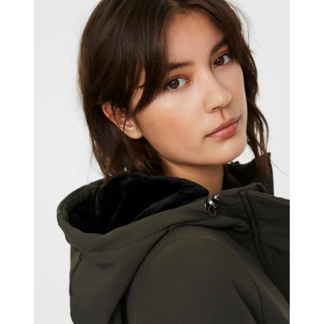 Parka Capuche Au-dessus du genou vert